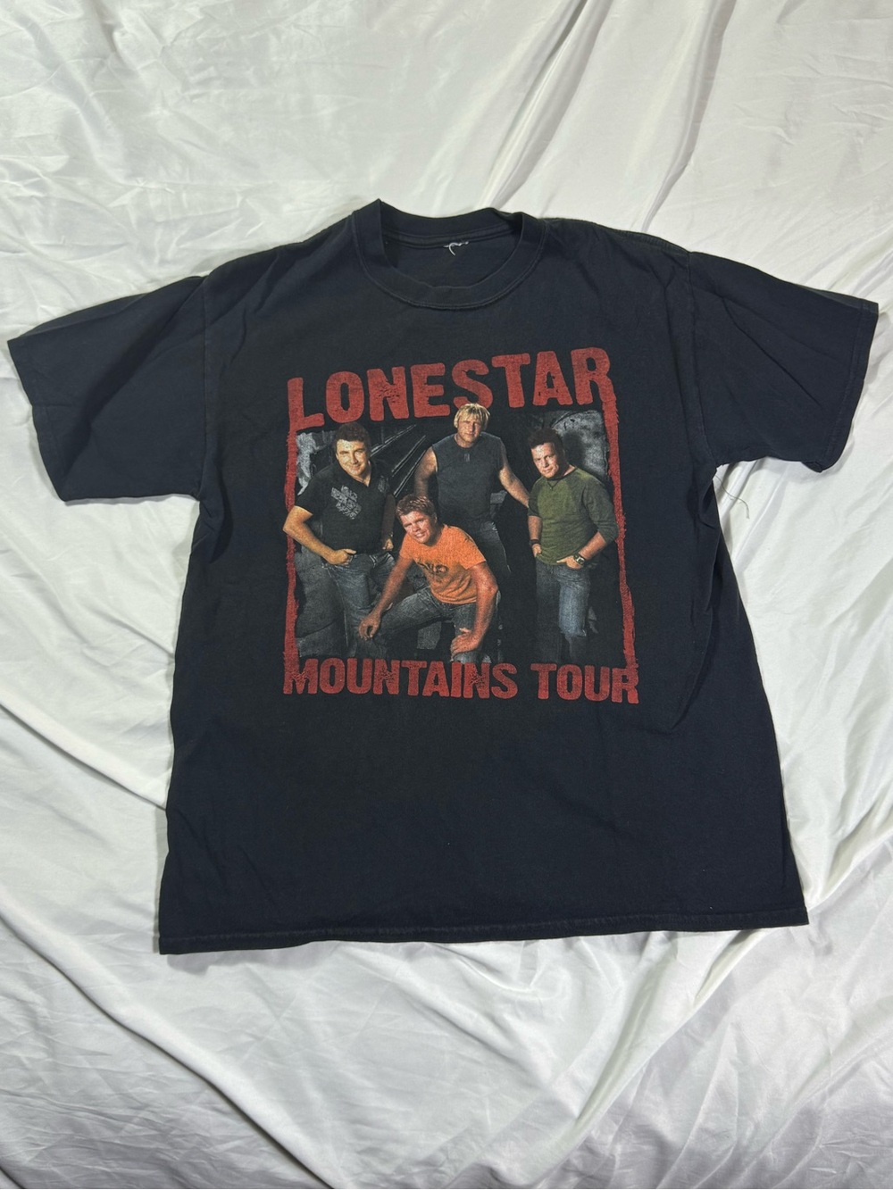 Vintage 2006 Lone Star Mountains Tour Graphic Tee - Black Lonestar VTG
